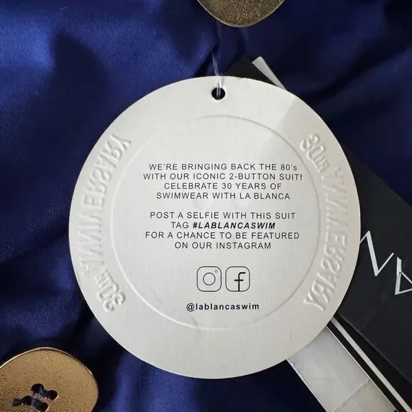 La Blanca 30th Anniversary 80’s 2-Button One Piece Bathing Suit 14 - Picture 7 of 9